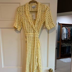 Gianni yellow printed midi dress